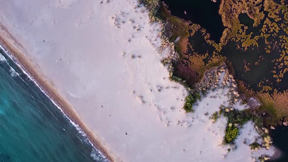 Aerial turns Clock Wise on Iztuzu Beach, Turkey.