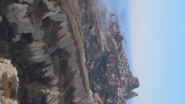 Vertical Video Cappadocia Landscape Aerial View