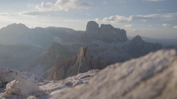 The Dolomites in South Tyrol shortly after sunrise