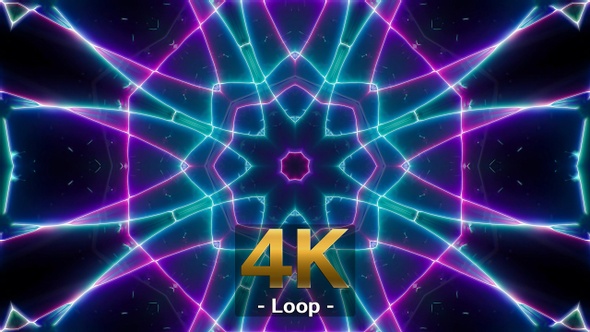 Fast Blink Cyber Neon Line Background Loop 4K 04