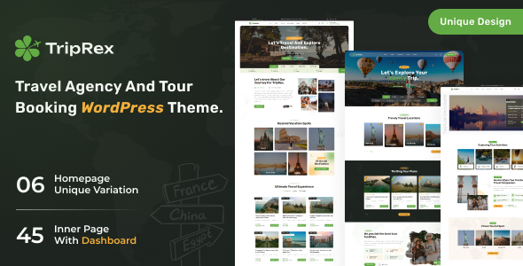 TripRex - Travel Agency and Tour Booking WordPress Theme