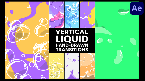 Vertical Liquid Hand Drawn Transitions | After Effects alt