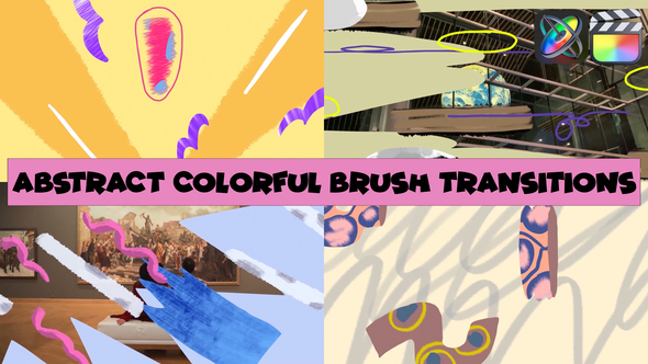 Abstract Colorful Brush Transitions | FCPX