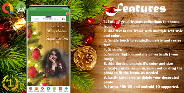 Christmas Photo Frame Creator (Supported android 14 and SDK 34)