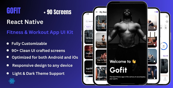 Gofit Pro - Fitness & Workout React Native CLI App Ui Kit