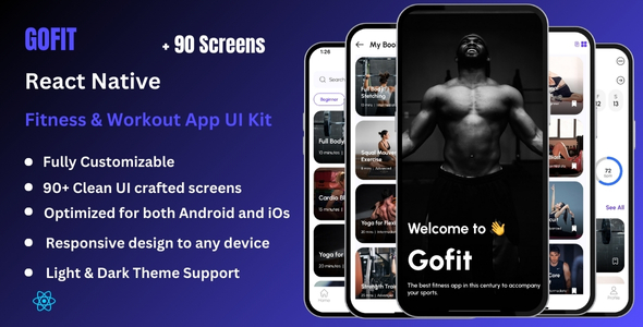 Gofit Pro - Fitness & Workout React Native Expo App Ui Kit