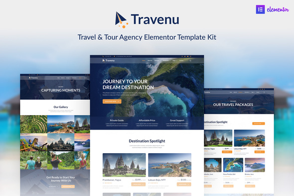 Travenu –  Travel & Tour Agency Elementor Template Kit