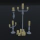 Cartoon candle asset Polygonal Style - 3DOcean Item for Sale