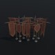 Cartoon medieval flags Polygonal Style - 3DOcean Item for Sale