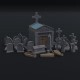 Cartoon stone cemetery Polygonal Style - 3DOcean Item for Sale