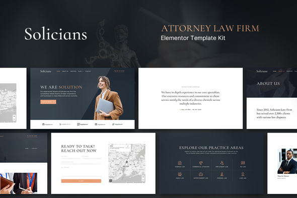 Solicians – Attorney Law Firm Elementor Template Kit
