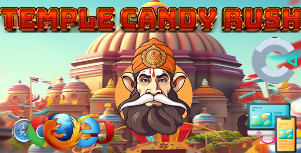 Temple Candy Rush game HTML5 game (Construct 2 & 3) source code template
