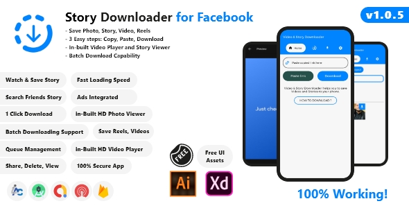 Video & Story Saver for Facebook – Android Studio, AdMob, OneSignal, Ready to Publish