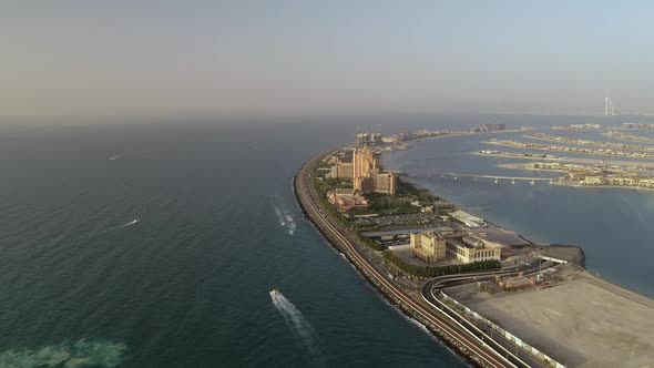 Aerial view of Atlantis the palm resort, Dubai, UAE.