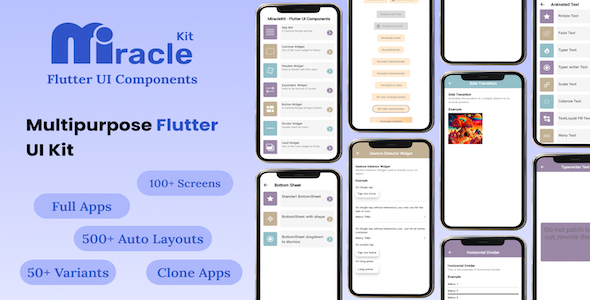 MiracleKit - Flutter UI Components  | UI Component | Flutter Material Widget