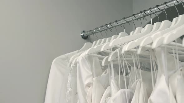Wedding Dresses Hanging on a Hanger
