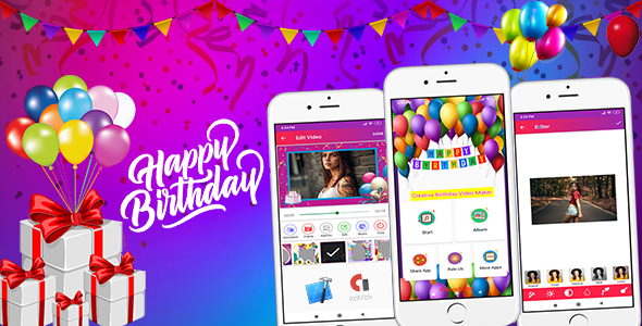 Birthday Video Maker Clone(Supported android 14 and SDK 34)