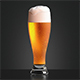 Beer Glass on dark background - drinking glas with drops - 3DOcean Item for Sale