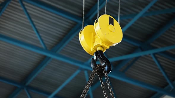 Close Up Crane Hook For Overhead Crane In Factory