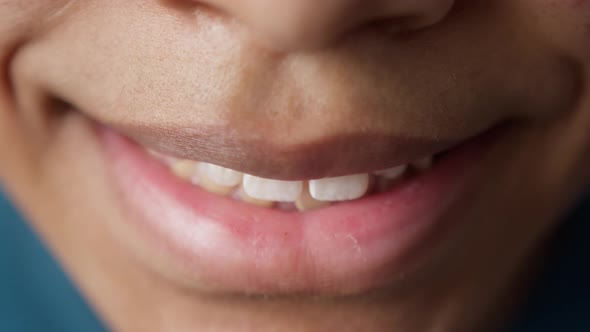 Close Up Portrait of an Black African American Excited Boy Smiling Man Portrait