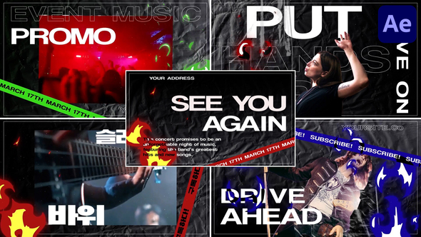 Rock Music Event Promo Typography | After Effects alt