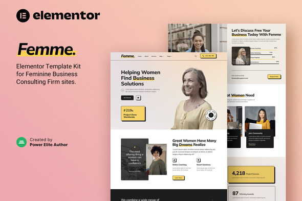 Femme – Feminine Business Consulting Elementor Template Kit