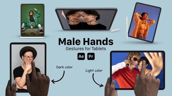 Male Hand Gestures for Tablets