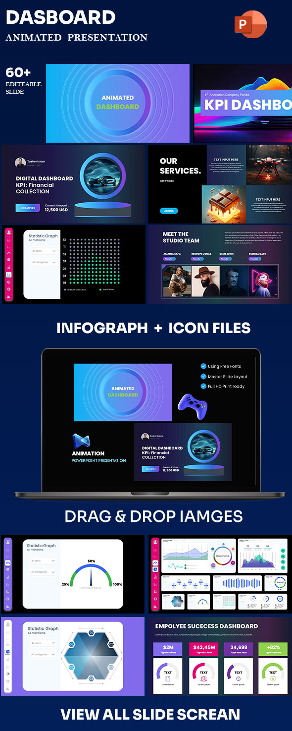 Animated Dashboard PowerPoint Presentation Template