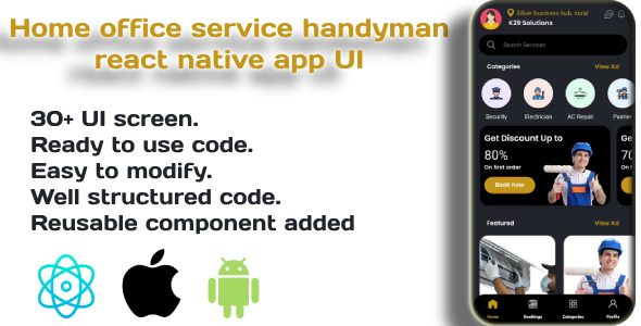 HandyPro - Home Service Booking App UI Kit - react native
