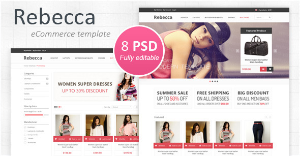 Rebecca - nowoczesny szablon PSD eCommerce