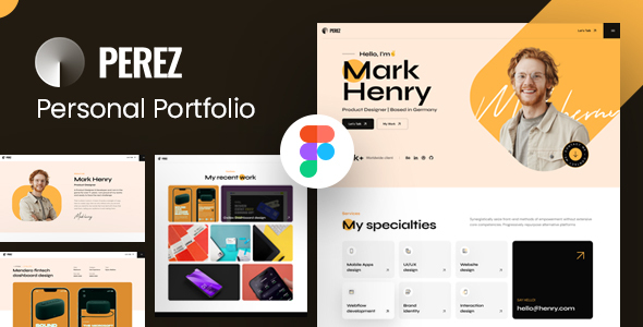 Perez - Personal Portfolio Figma Template