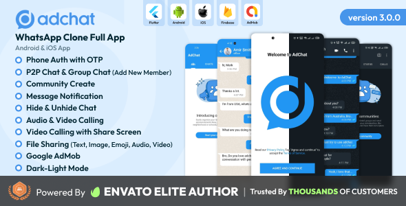 AdChat - WhatsApp Clone Android & iOS app