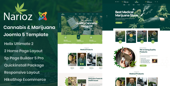 Narioz - Joomla 5 Cannabis & Marijuana Template