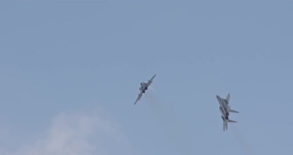 F-15 fighter jet maneuvering during an airshow