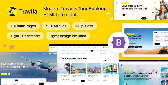 Travila - Modern Travel & Tour Booking HTML Template