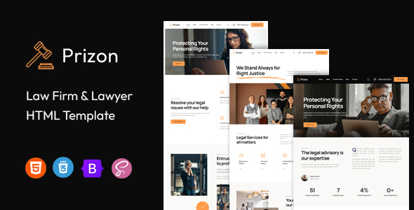 Prizon | Law Firm & Lawyer HTML Template.