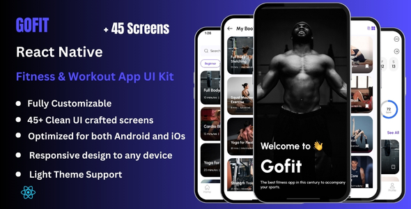 Gofit - Fitness & Workout React Native CLI App Ui Kit