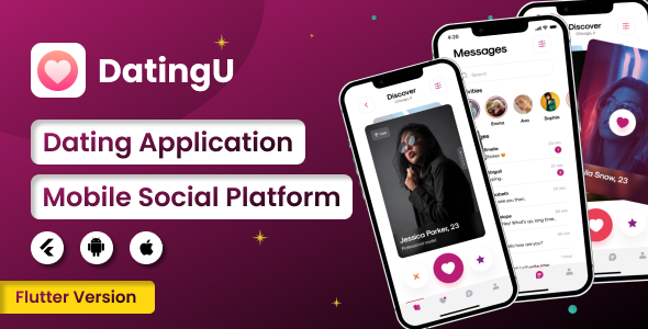 DatingU Dating App - Flutter Android/iOS Full Application With Admin Panel