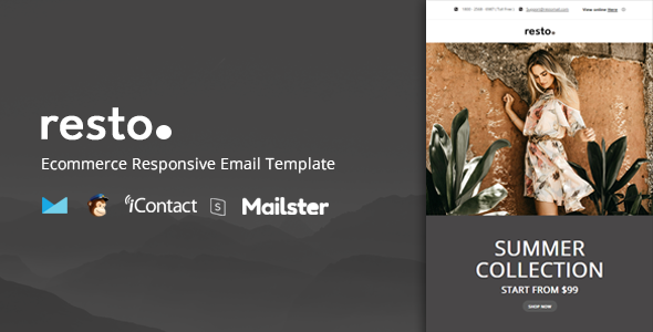 resto - Responsive Ecommerce E-mail Template + Online Access + Mailster + MailChimp