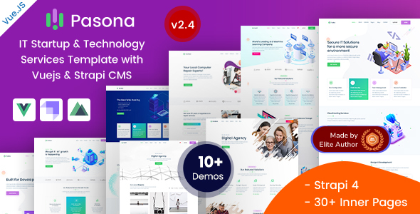 Pasona - IT Startup & Technology Services Vuejs Strapi 4 Template