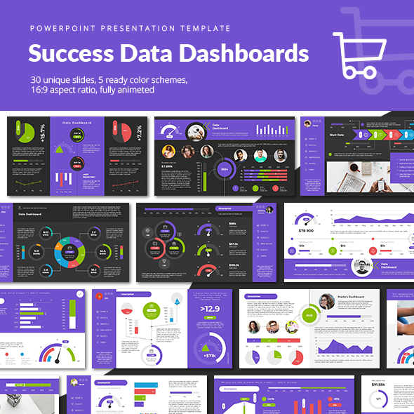 Success Data Dashboards PowerPoint Presentation Template