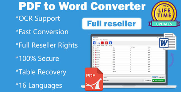 PDF to Word Converter EvaPDF - Full Resaller Rights With License Key Generator - OCR Support