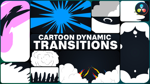 Cartoon Dynamic Transitions for DaVinci Resolve