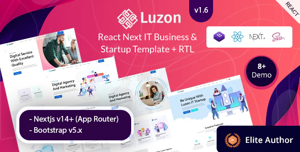 Luzon - React Nextjs 14+ IT Business & Tech Startup Template