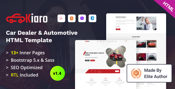 Kiaro - Car Dealer & Automotive Business Bootstrap 5 Template