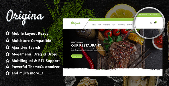 Origina - Organic Food and Restaurant PrestaShop Theme