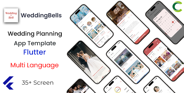 Wedding Planning App Template in Flutter | Multi Language | WeddingBells
