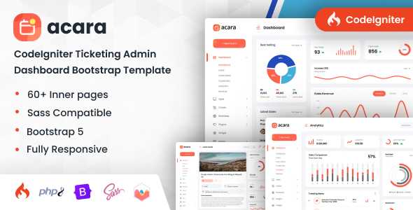 Acara - CodeIgniter Ticketing Admin Dashboard Bootstrap Template