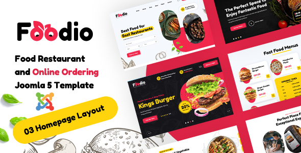Foodio - Joomla 5 Fast Food & Restaurant Template