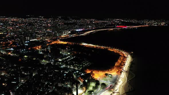 Night landscape of downtown Porto Alegre Rio Grande do Sul Brazil.